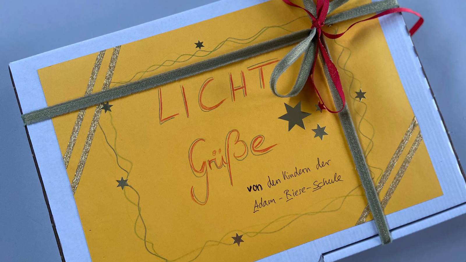 selbst gebastelte Grußkarte "Lichtgrüße"